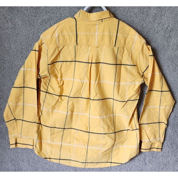 VTG Panhandle Slim Rough Stock Yellow Plaid Long Sleeve Button Down Shirt Size L - Picture 12 of 14